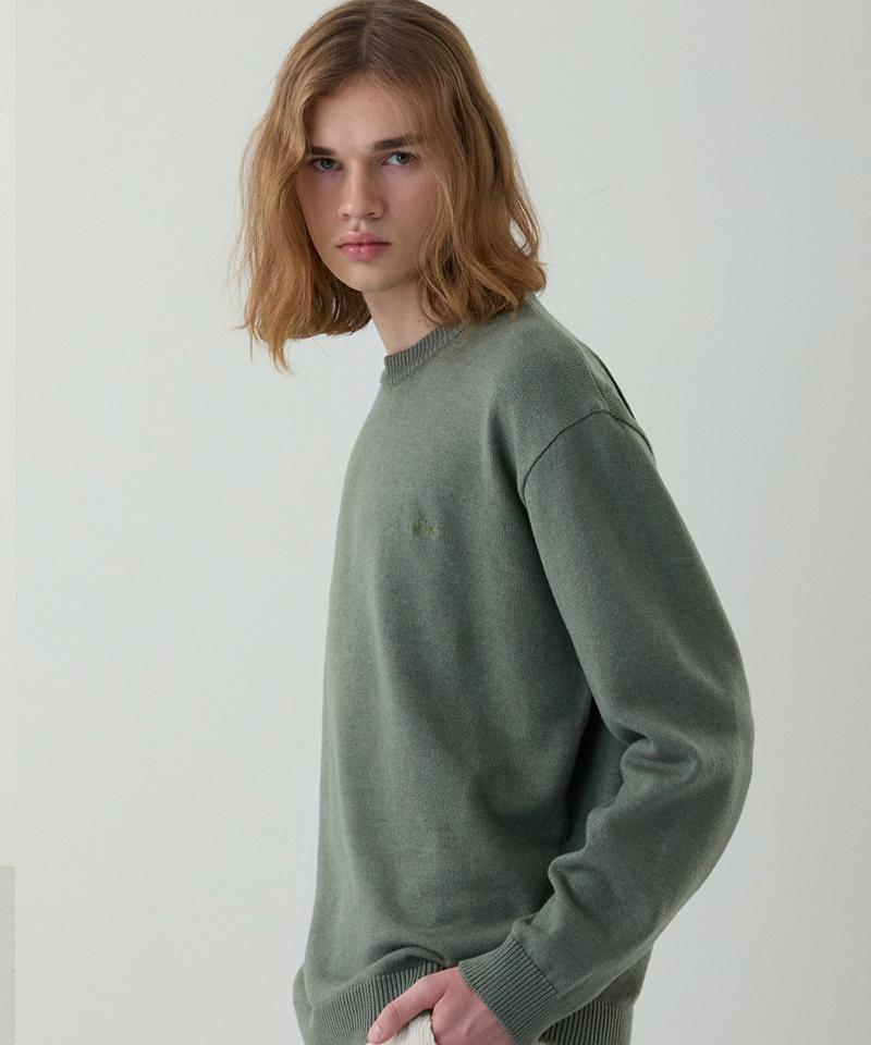 NODU Maple Basic Round Knit [Khaki]