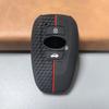 black with red stitching