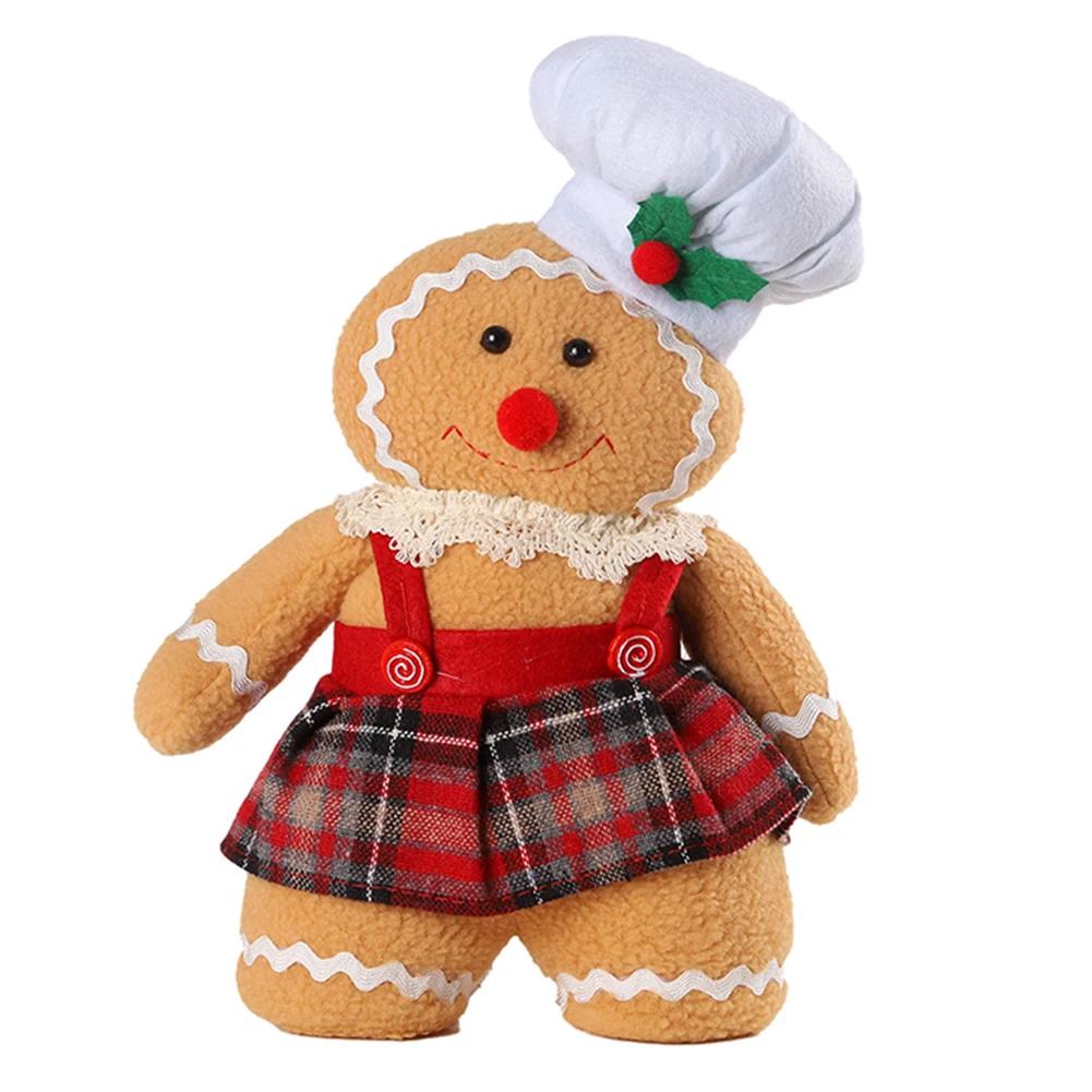 Festive Plush Fabric Couple Doll Decoration for Christmas Soft Material Ornament for Holiday Table and Office Desktop Display