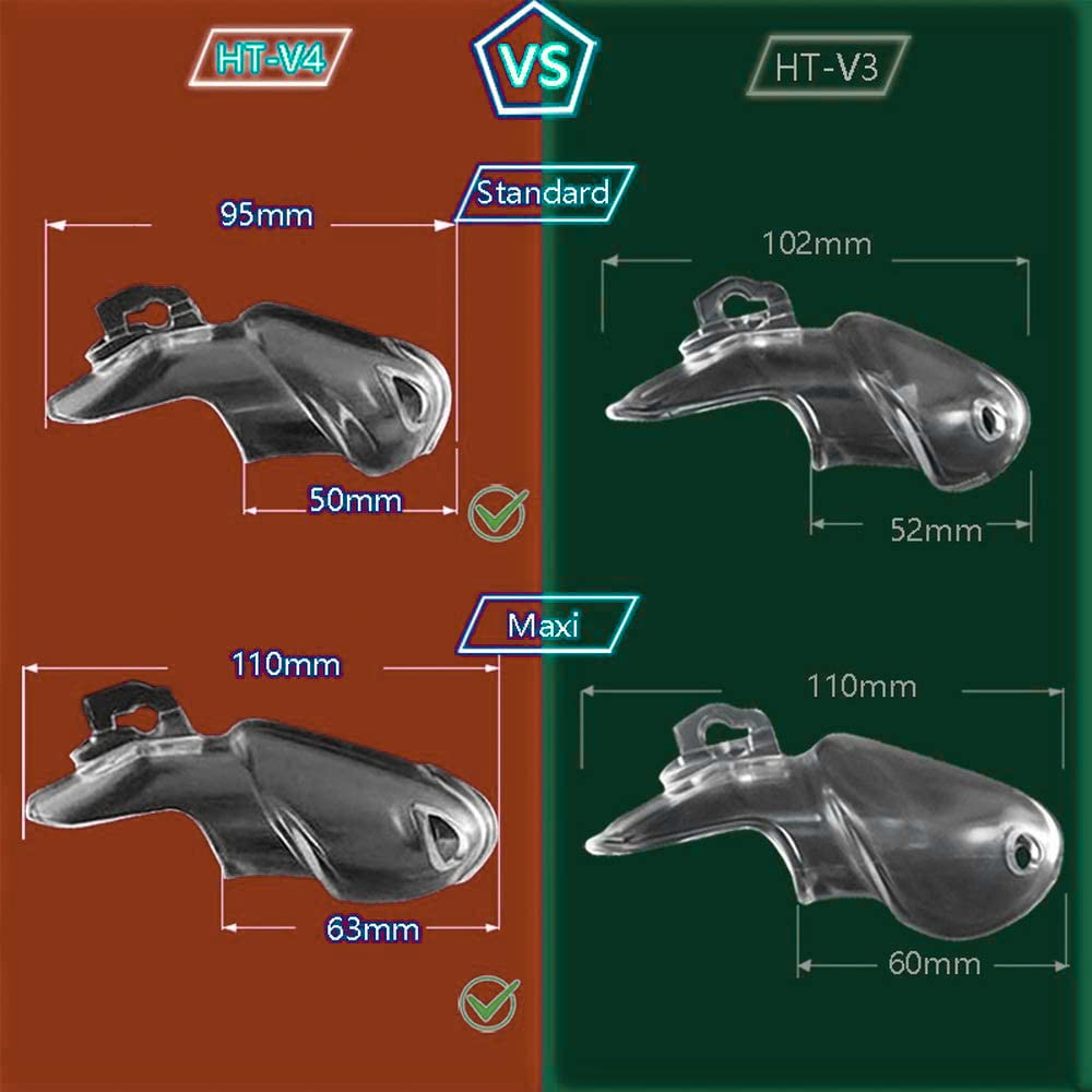 Male Chastity Resin Chastity Belt with Cock Chastity Cage for SM Includes 4 Cock Adult Toy Lock, Lock, Cage, Restraints, Couples, Rings, [HT-V4]