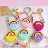 Adorable Silicone Children's Bag Mini Rainbow Crossbody Purse For Kids Unisex