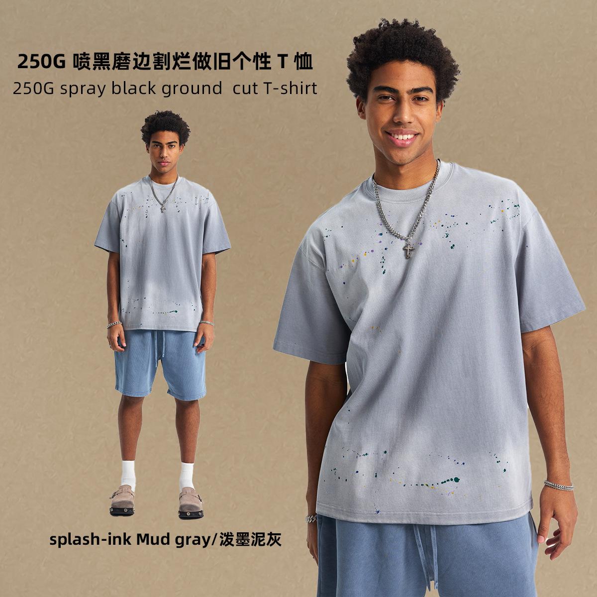 

275 г/м² 100% хлопок стираная футболка с индивидуальным рисунком принт мужские футболки персонализированная футболка S