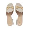 Gucci Sandalo con Tacco 75mm Morsetto Pelle Bianca Donna 655412 BKO00 9022