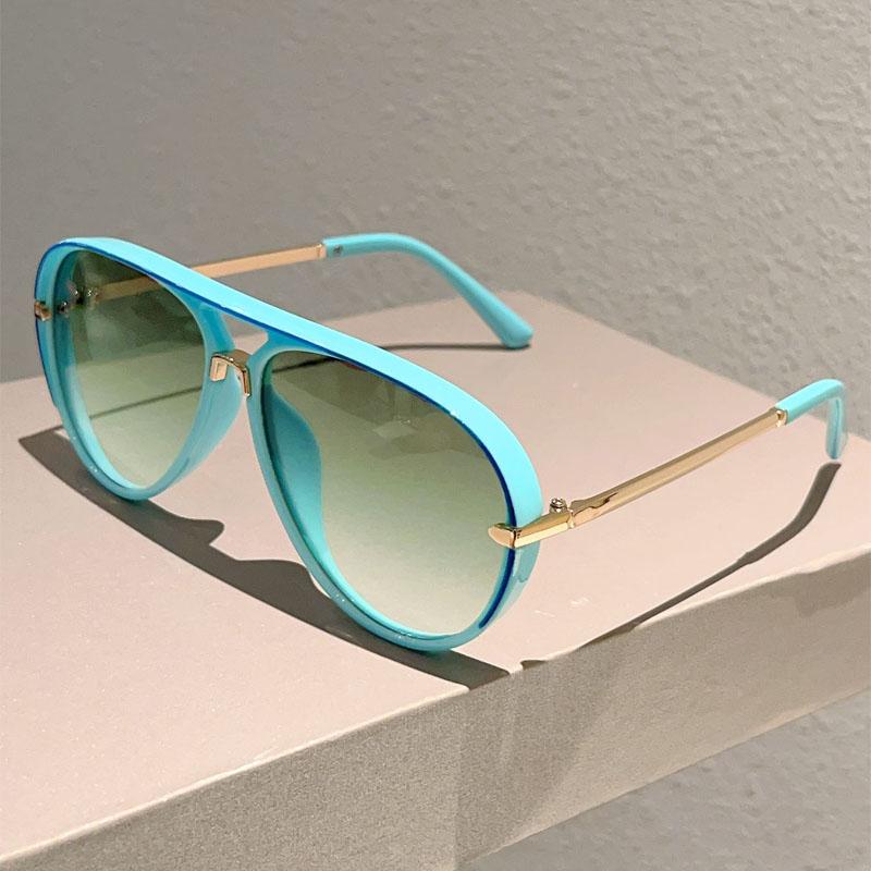 KAMMPT Vintage Pilot Sunglasses Men 2025 New Fashion Multi-color Gradient Shades Women Trendy Casual Outdoor Decor Sun Glasses