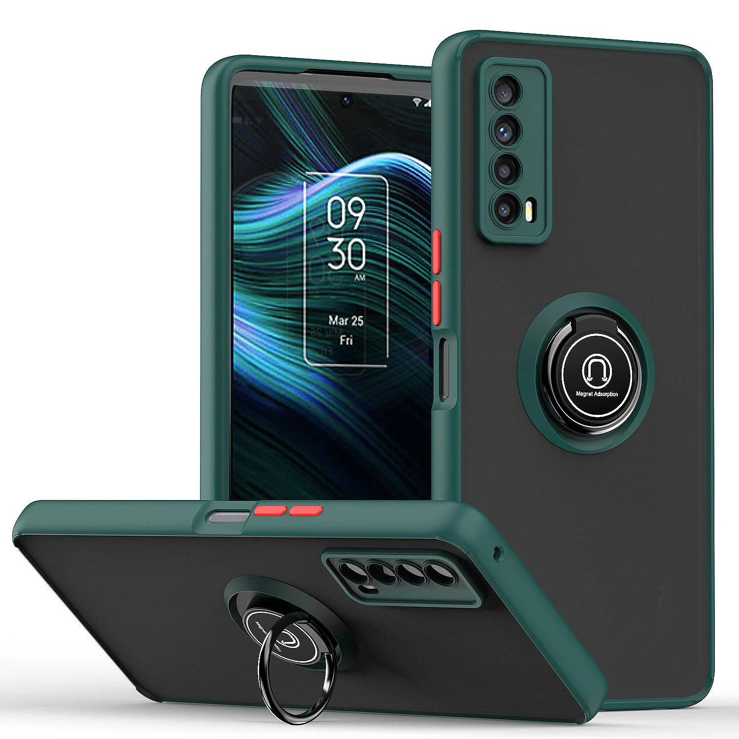 Coque Army pour TCL 30 XE 5G 20 XE TCL Stylus T779W 5087Z 5087Z Support Magnétique Anneau pour Voiture Protection Silicone Coque Rigide pour Téléphone TCL 20 XE