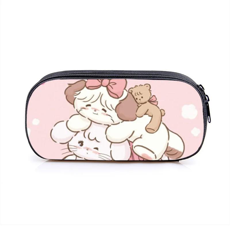 Mikko Pencil Bag Anime Pencil Cases Canvas Kawaii Stationery Box Children's Office Student School Supplies Stationary