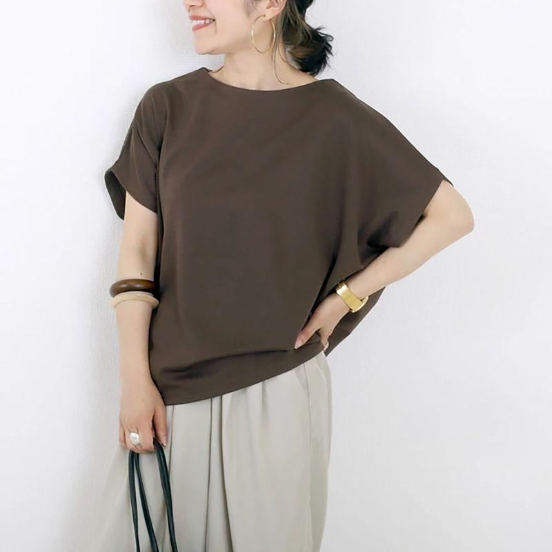 Japan and South Korea Hong Kong Style Summer New Round Neck Solid Simple Loose Casual All-matching Bat Sleeve Short Sleeve T-shirt Top