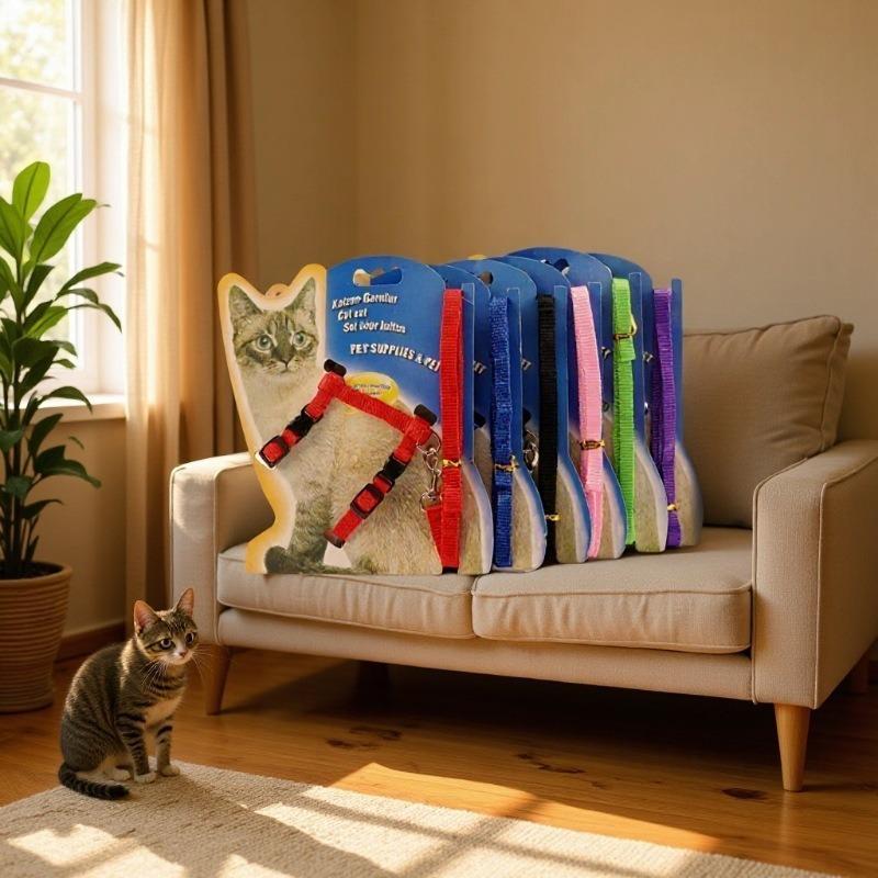 Nylon I-Shaped Cat Harness & Leash Set