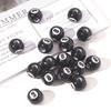 50pcs Acrylic Big Hole Round Spacer Ball Beads Billiards Black 8 Word Beads for Jewelry Making Diy Bracelet Accessories