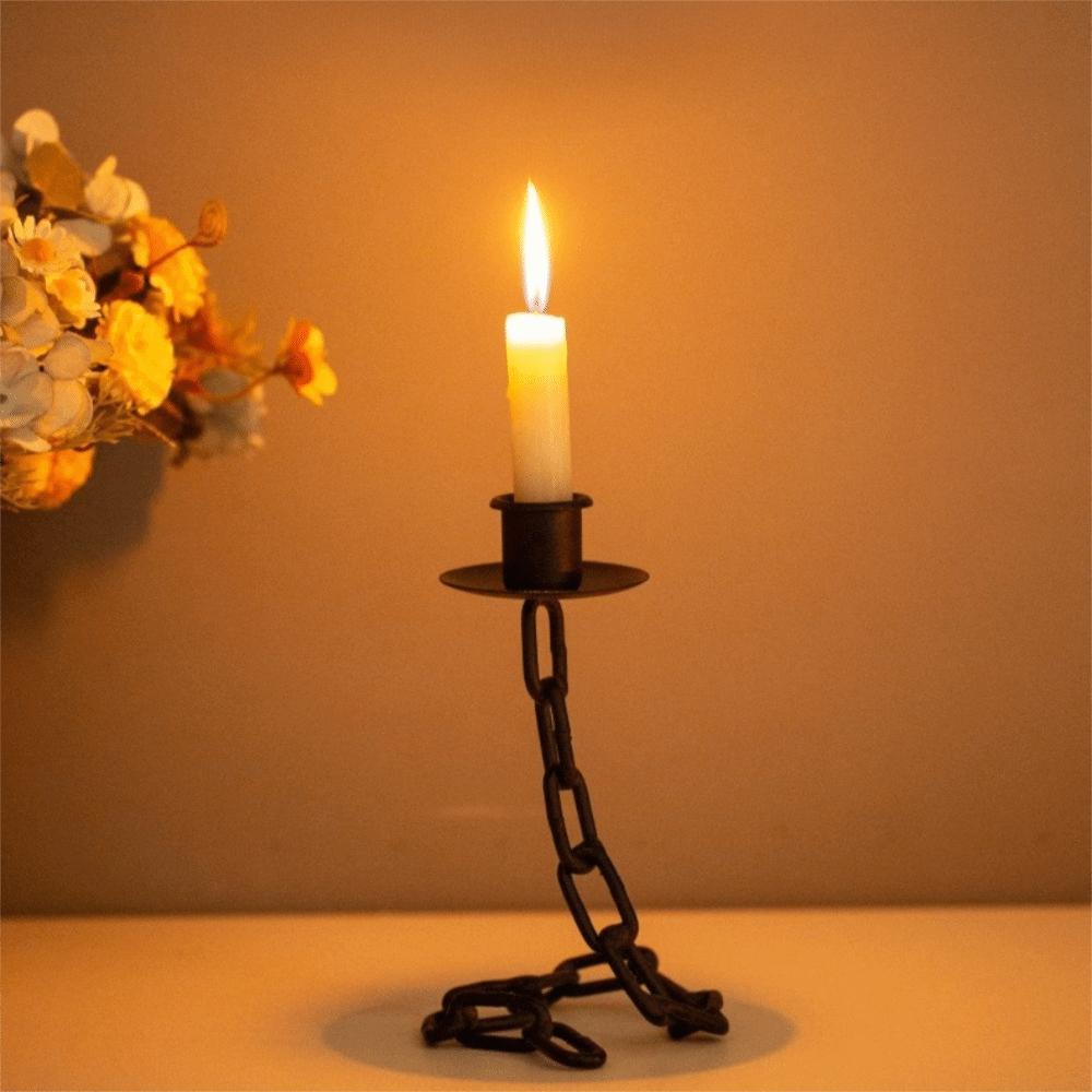 Industrial Style Dark Style Candle Holder Gothic Candle Stand Dinning Table Centerpiece Bedside