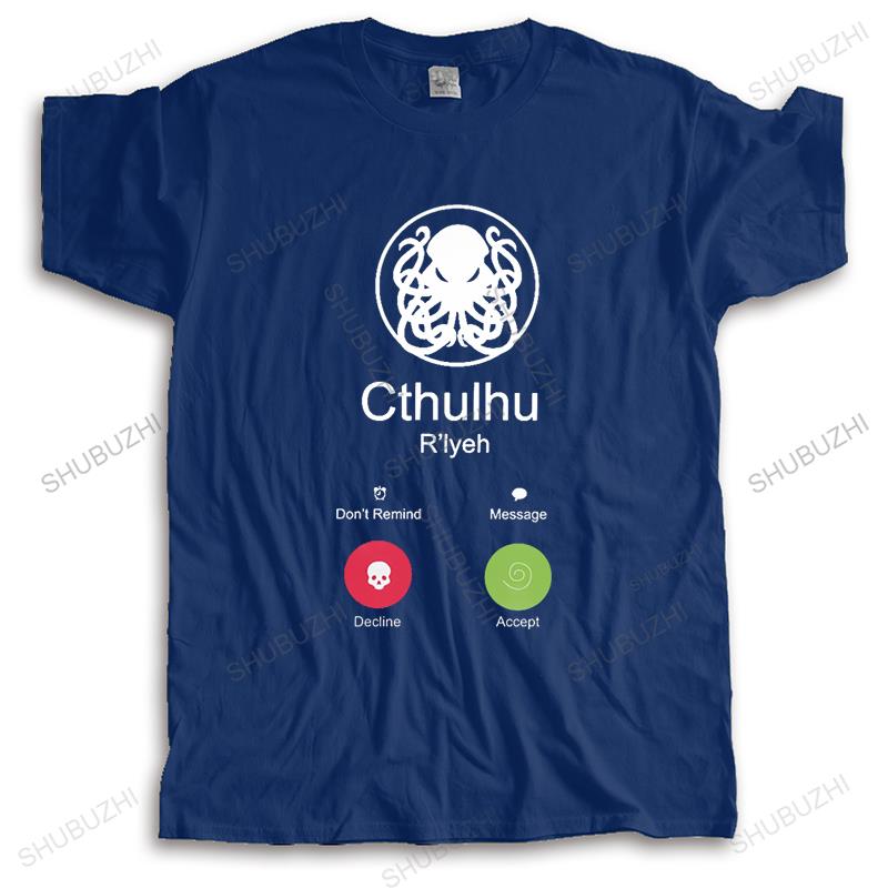 CALL OF CTHULHU Tshirt Novelty Designer T Shirt For Men Cotton Tshirt Funny Summer Rlyeh Octopus Tops Swag Lovecraft Tees S
