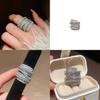 Geometric Zircon Wrap Ring For Women With Silver Finish In Fashion Casual Style