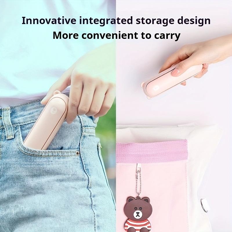 Portable Handheld Fan with Night Light, Mini Power Bank 1200mAh Lithium Battery, USB Charging, 2 Speed Adjustable, Foldable Design,Outdoor Travel Use