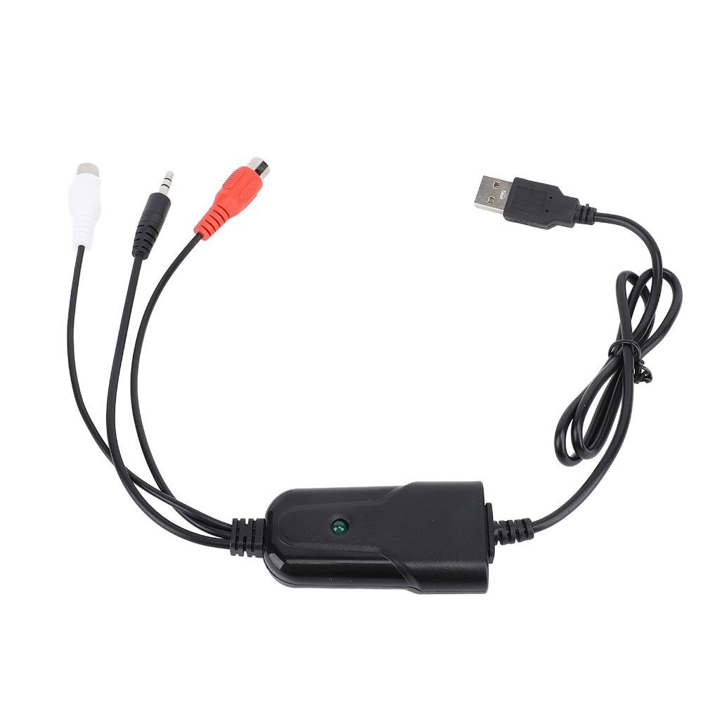 3.5mm Port USB Sound Capture RCA L/R Input MP3 Converter Adapter Cassette Tape Digitizing