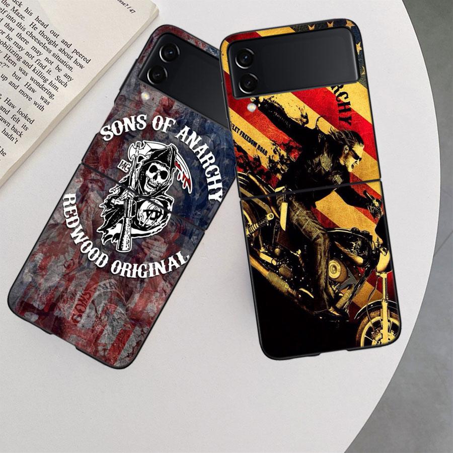 Sons of Anarchy Phone Case For Samsung Z Flip 7 6 5G Galaxy Z Flip 5 4 3 Black Hard Cell Cover Luxury PC Shell Coque