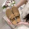 Fashion Versatile Thick-soled Bag Head Slippers Women's Spring New Thick-soled Woven Lazy Shoes One Pedal Birkenstocks