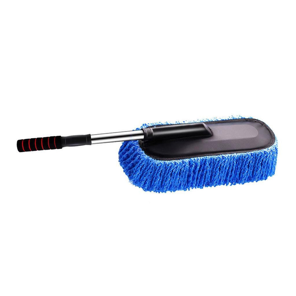 Car Duster Multifunctional Extendable Handle Soft Auto Exterior Interior Dusting Cleaning Brush Blue