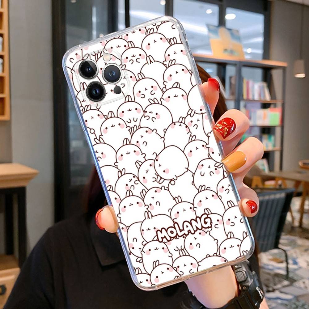 Cute Cartoon M-MolangS Transparent Soft Phone Case For IPhone 15 12 14 16 17 13 Plus 11 Pro Max 13 Pro