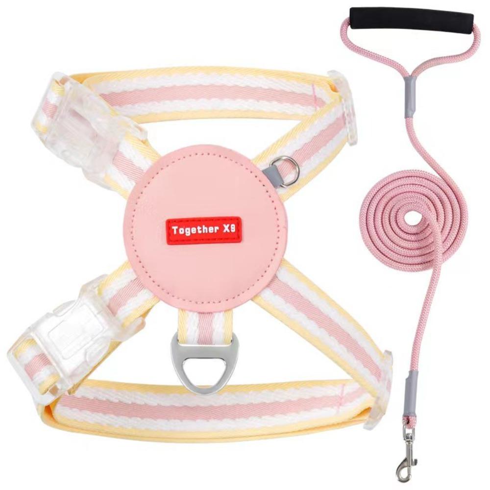 Adjustable Dog Chest Strap Multi-color Pet Walking Vest Dog Harness and Leash Set  Outdoor Walking