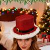 Christmas Party Red Green Top Hat Santa Claus Western Hat Festive Cosplay With White Brim For Adults Men Women Performance