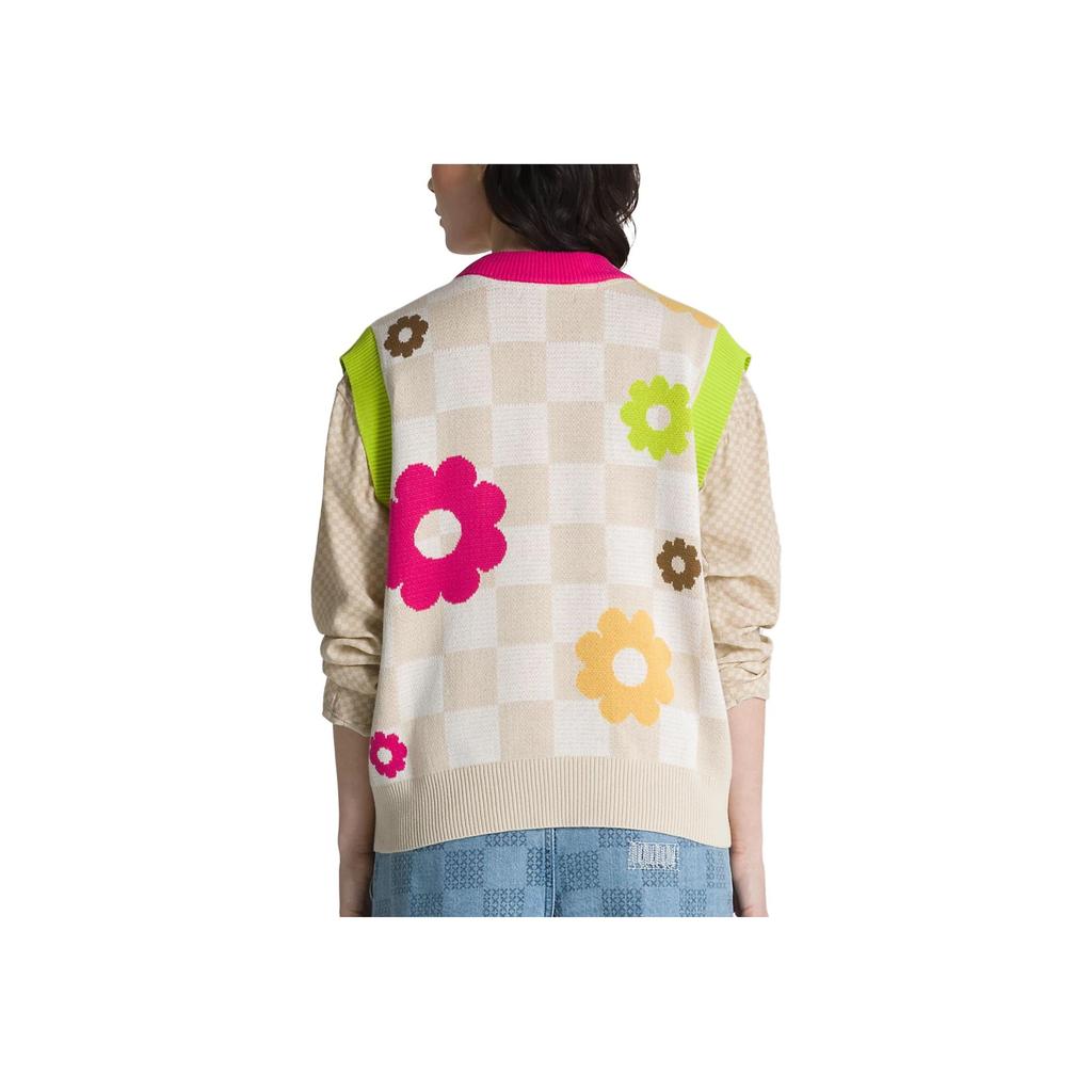 Vans V-Neck Floral Print Sleeveless Sweater Vest Women tops Multicolor VN00076D2N1