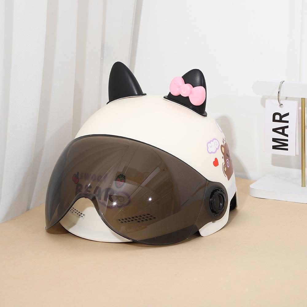 Universal Kitty Cat Helmet Ears & Bow Decoration for Kids' Helmets