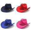 Western Cowboy Hat For Men With Wool Blend For Outdoor Riding And Sun Protection