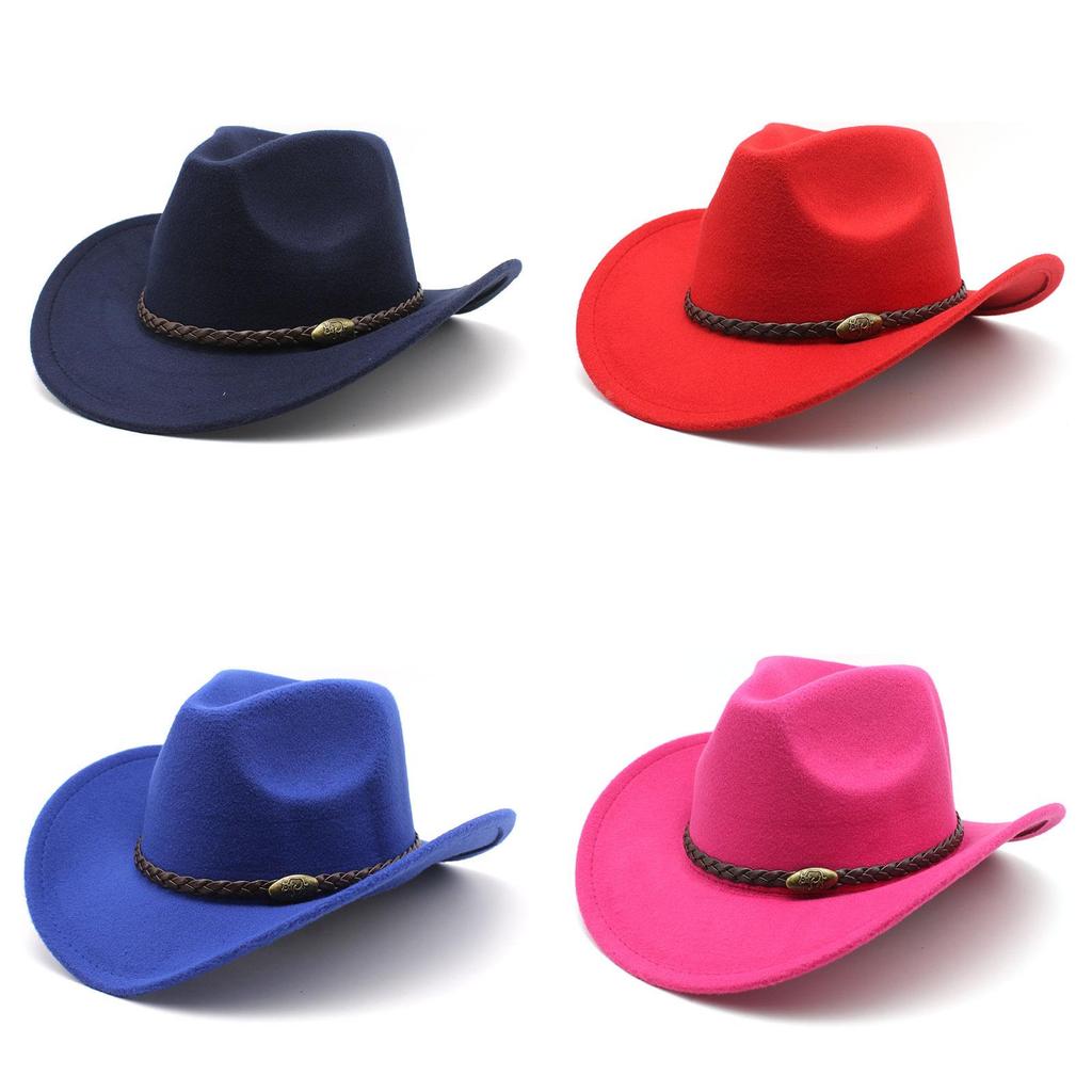 Western Cowboy Hat For Men With Wool Blend For Outdoor Riding And Sun Protection