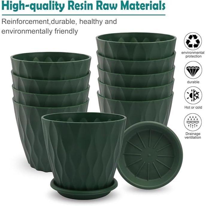 6.3 Inch Flower Pots for Home Decoration, Indoor Plant Pots, Gardening Pots for Plants, Plastic Flower Pots for Garden Plants