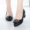 Fashion Shoes For Woman 2024 Luxury Leather Casual With Medium Heels Women's Summer Footwear Square E Discount Slip On Sale Chic Point A