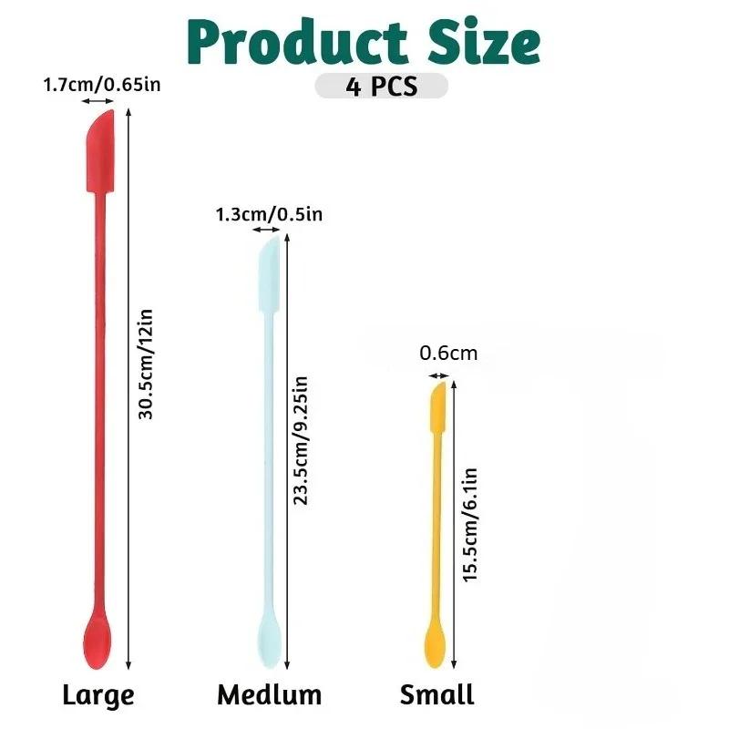 3 Sizes Spatula Cosmetic Spatula Make Up Spatula Mini Silicone Spatula Small Silicone Spatula for Cosmetic Narrow Bottles Beauty