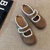 Vintage Mori Fairy Wind Bag Head Half Slippers Female Outer Wear 2025 Autumn with Skirt Muller Shoes Mary Jane Sandals