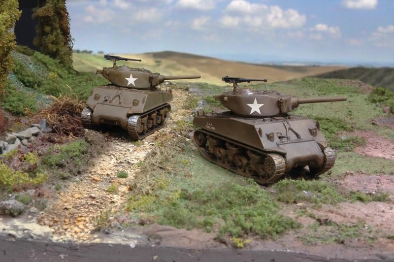 PLATZ Italeri 1/72 WWII American M4A3E2 Jumbo Tank Set of 2 Plastic Model Kits IT7520 (Tank)