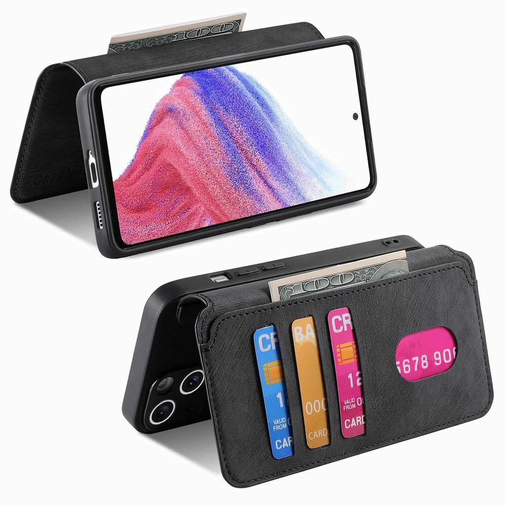 For Samsung Galaxy S25 FE Case Lines Imprinted Flip Leather Retro Phone Cover with Wrist Strap