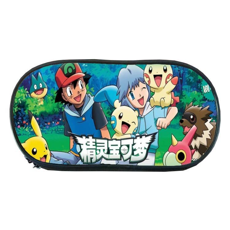 Školní penál s potiskem na téma Pokémon, jednovrstvý, na ukládání psacích potřeb