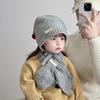 2Pcs/Set Children Hat Scarf Set Plush Balls Decor Lace-up Knitted Hat Scarf Set Elastic Cold Weather Accessories