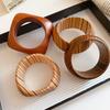 Europe American Style Wood Wide Bangle Minority Design Retro  Hand Ring  Women