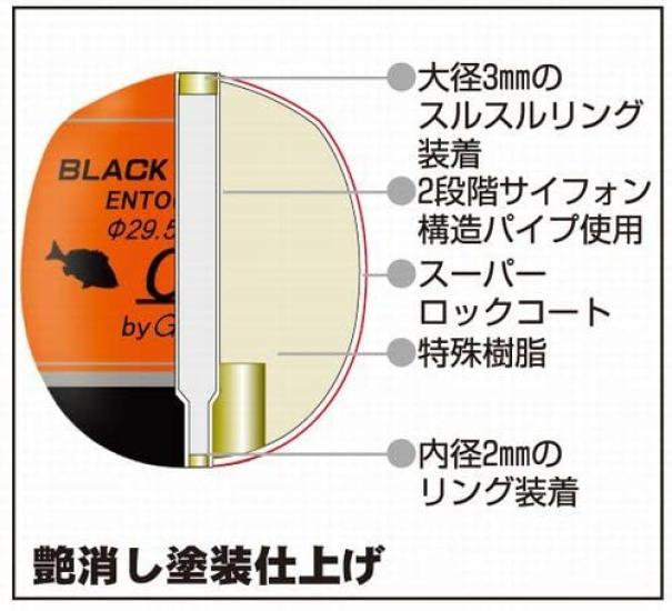 Grex Plus Black Veritas Black Porgy Orange Long-Distance (Through-Through Float) (00/Orange (Through-Through Float))