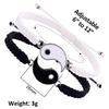 1 set of 2 Tai Chi Bagua black and white yin-yang rope woven telescopic adjustable bracelets, suitable for male and female coupl
