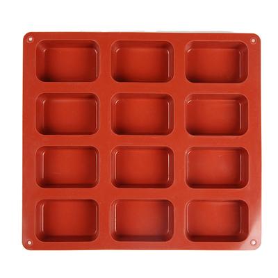 12 Cavities Non-Stick Mini Brownie Pan Bread Pan Silicone Mini Loaf Baking Pan