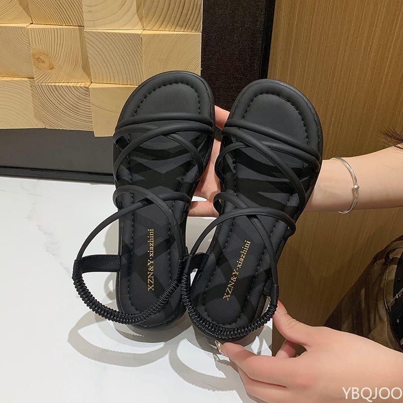 Sapatos Casuais de Praia Planos de Verão para Mulheres Novos Sandálias Simples e Confortáveis Sola Grossa Versáteis para Exterior Viagem Calçados Diários