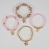 4Pcs Bohemian Butterfly Beaded Bracelets, Crystal Zinc Alloy Pendant, Ladies Daily Party Jewelry