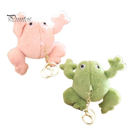 Einzigartiger Tier-Schlüsselanhänger Niedlicher Frosch Plüsch-Schlüsselanhänger, Weiches Stofftier-Anhänger mit Erhabener Pfote, Cartoon-Geschenk für Liebhaber Taschenanhänger Rucksack, Mini-Puppe