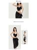 Women's Black Sexy Bikini Halter Three-Piece Swimsuit Set for Beach 2025