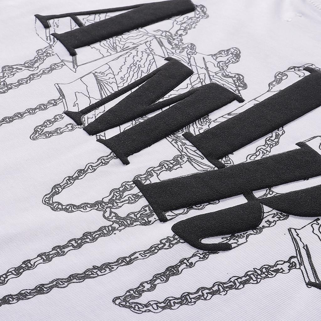 738 Amiri 2025 Summer New Men's and Women's Loose High Quality Cotton Plus Size T-shirt Couple T-Shirt