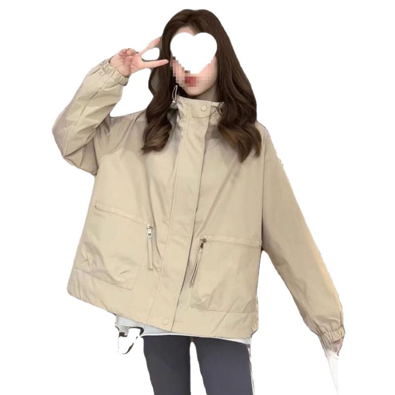 Lässige Damen-Windjacke mit Kapuze für Frühling & Herbst 2025
