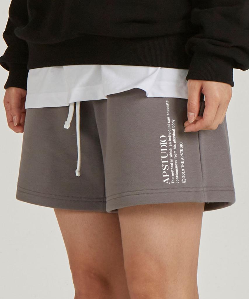 ASTRAL PROJECTION Ap Lettering Comfortable Waffle Terry Shorts_Gray