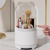 Makeup Brush Holder with Clear Lid 360-Degree Rotating Cosmetic Organizer Dust-proof Makeup Pen Organizer for Vanity Bathroom Desktop