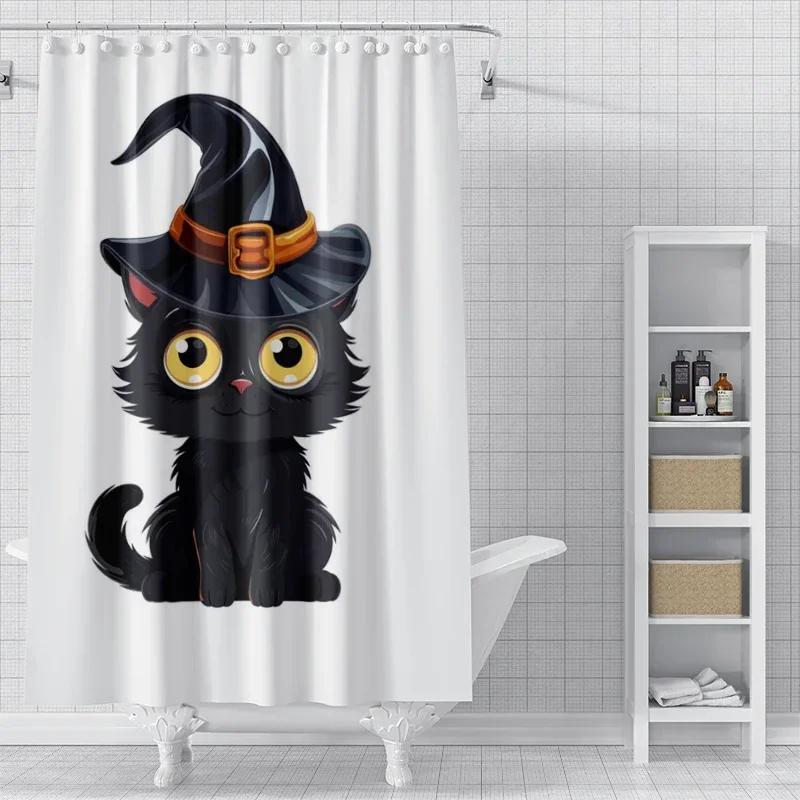 

~O~Home shower curtains for bathroom waterproof fabric Modern Nordic style Living Room curtain Halloween Autumn Pumpkin decorati W90XH180cm