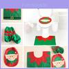 Conjunto de Capa de Vaso Sanitário de Elfo de Natal com Tecido de Rena Papai Noel para Decoração de Feriado